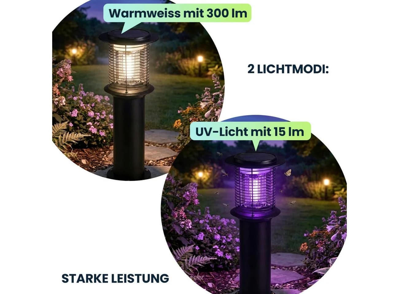 shop'n smile ideoon LED Solar Gartenleuchte Schwarz mit Insektenschutz - Bild 5