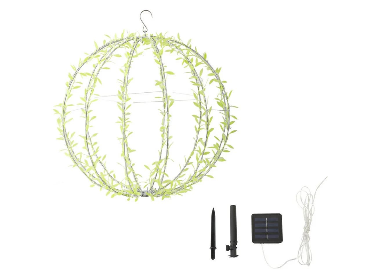 shop'n smile ideoon Solar Leuchtkugel Blätterdesign 144 LEDs Warmweiß - Bild 4