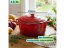 Casativo Schmortopf Gusseisen 22cm Rot 2,2L mit Deckel Bild 1