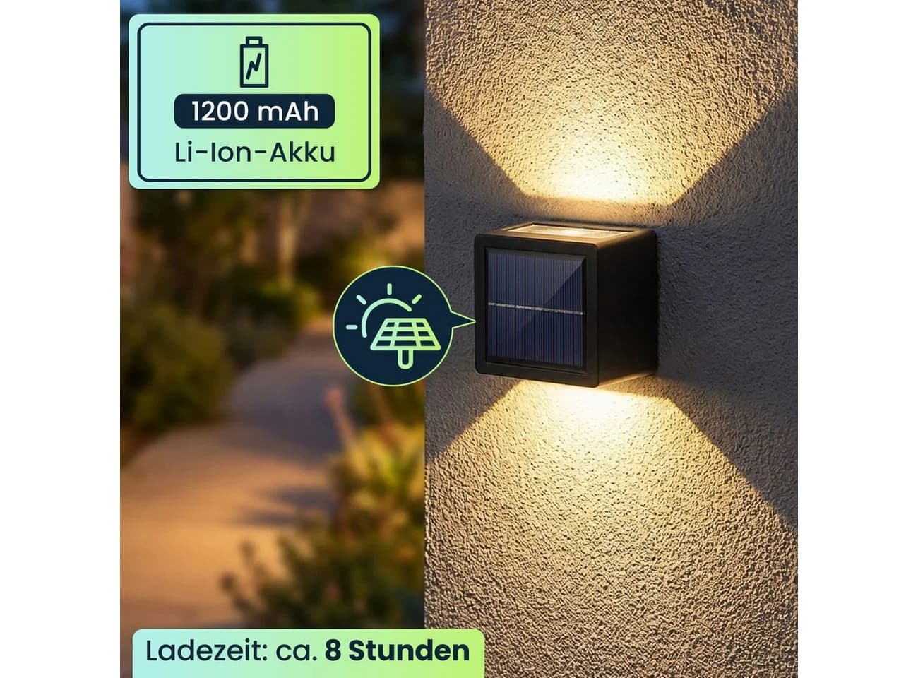 shop'n smile ideoon LED Solar Wandleuchte 4er Set Warm- & Kaltweiß - Bild 3