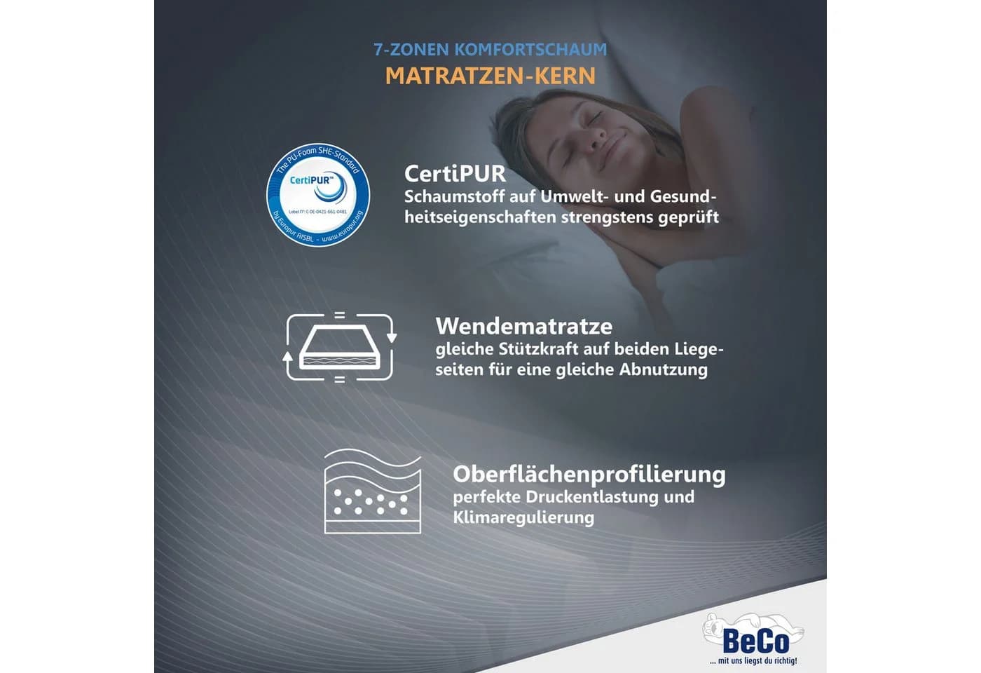 Beco Komfortschaummatratze Medibett 15 cm 7-Zonen - Bild 5