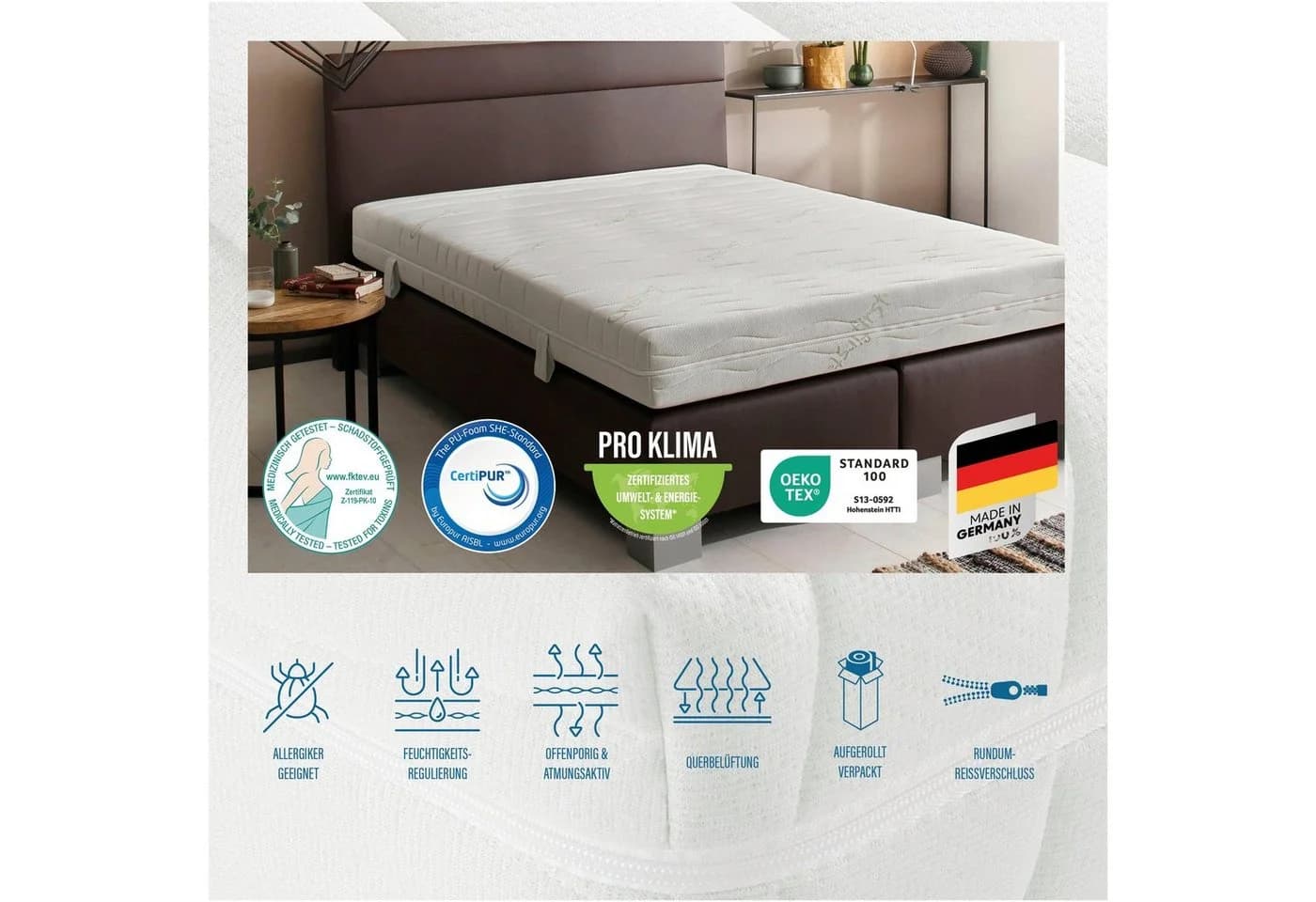 BECO Komfortschaummatratze Active Greenfirst Weiß 140x200 cm