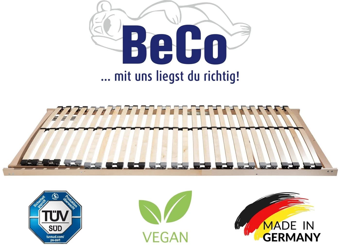 BECO Easy Star K Lattenrost Verstellbar Beige Weiß 80x200 - Bild 2