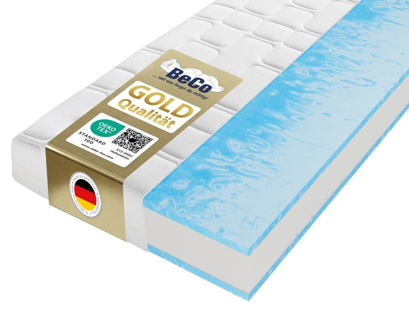 BECO GUMO Maxx GOLD Gelschaummatratze Weiß Wendematratze 25cm Höhe - Bild 2