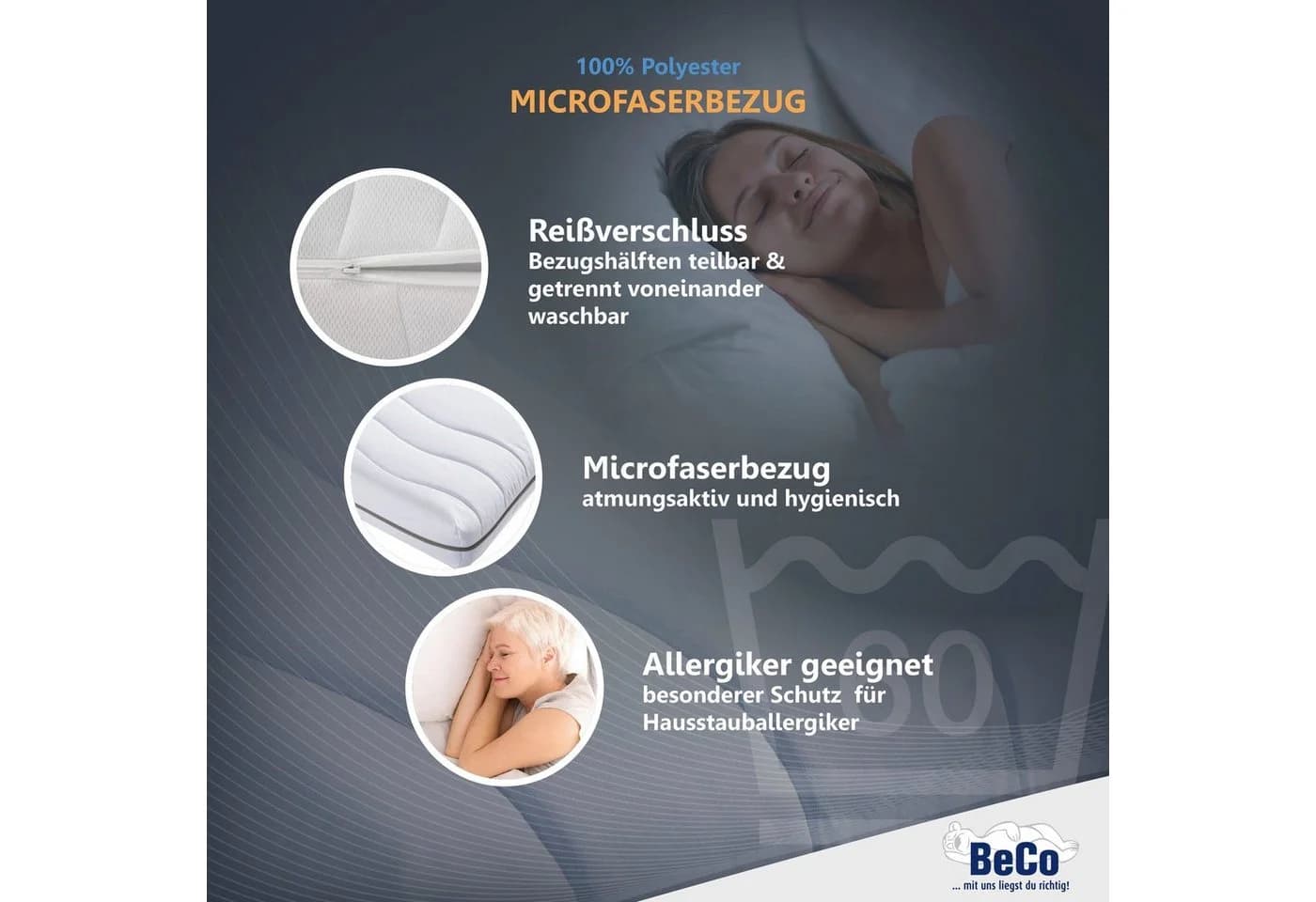 BECO Komfortschaummatratze Selection MF Weiß 7-Zonen - Bild 3
