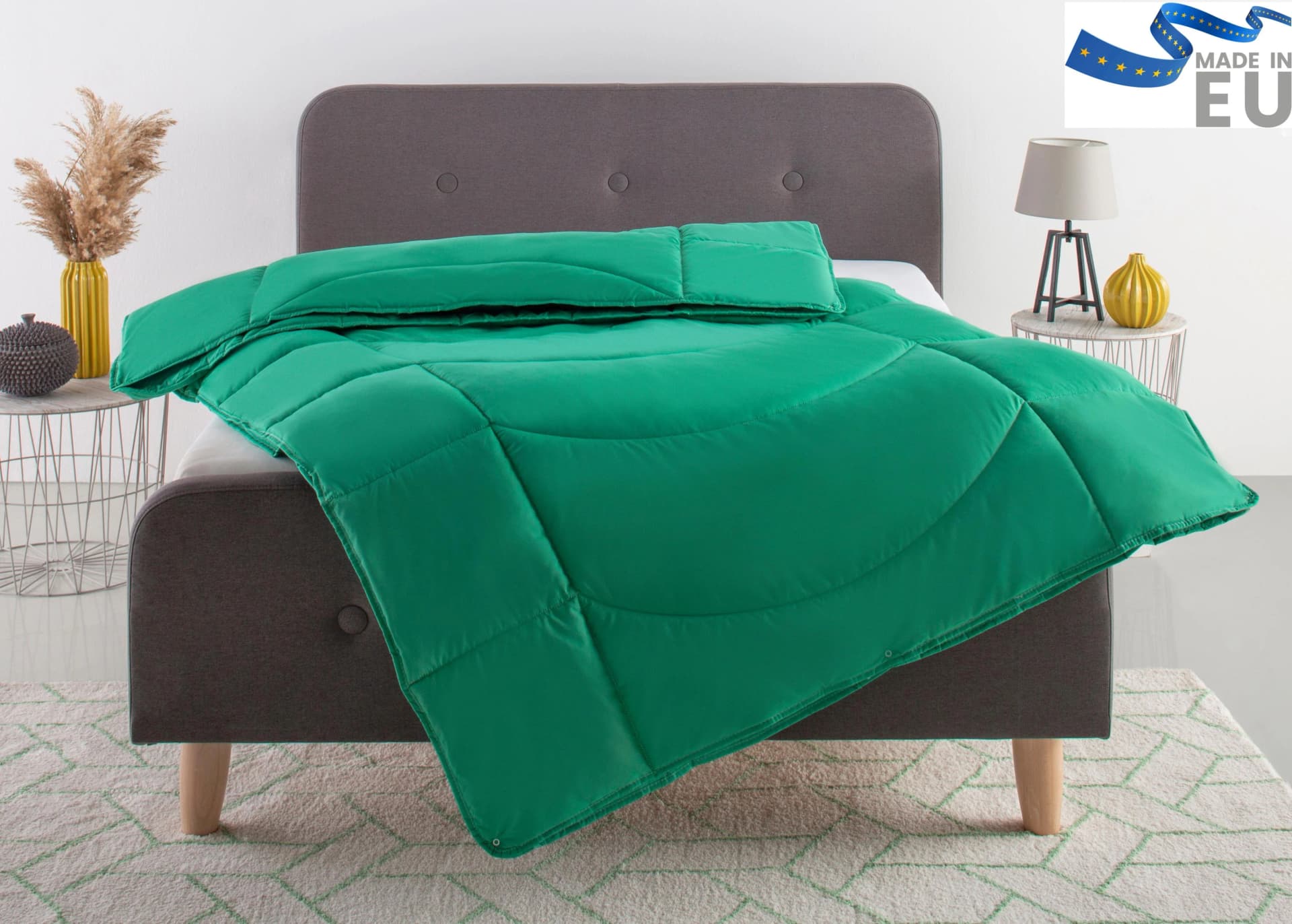 OTTO HOME Microlux 4-Jahreszeiten Bettdecke Grün Microfaser 200x200 cm