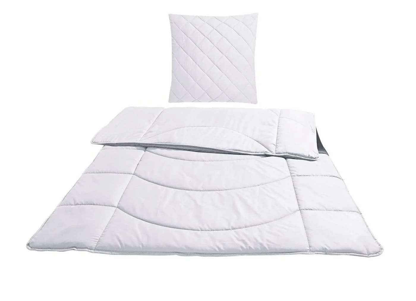 OTTO HOME Microlux Steppbett + Kopfkissen Set Weiß Polyester