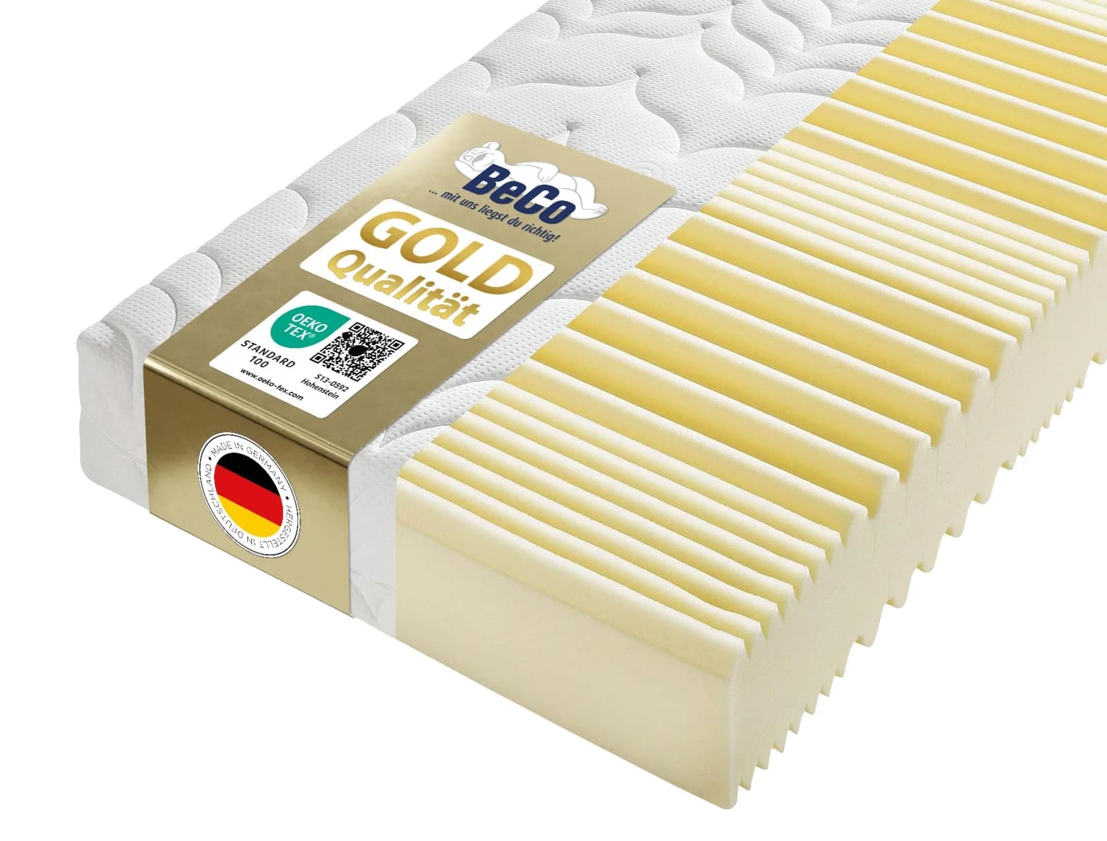 BECO Luxus-Matratze GOLD Kaltschaum 7-Zonen Weiß