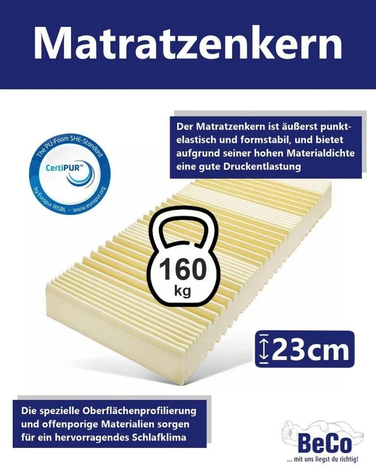 BECO Luxus-Matratze GOLD Kaltschaummatratze Weiß 7-Zonen - Bild 3