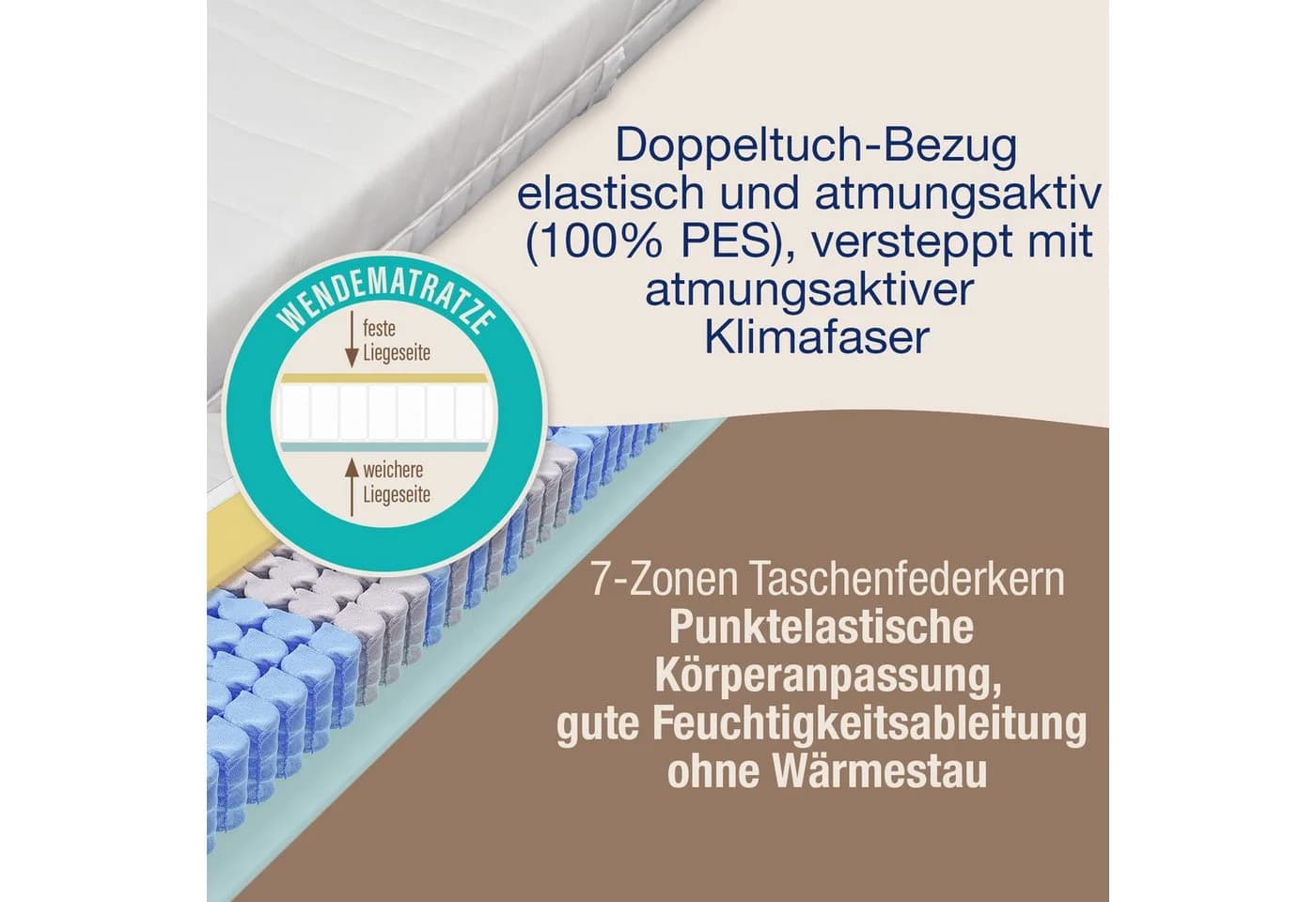 Beco Ortho Strong Taschenfederkernmatratze 20 cm Wendematratze - Bild 4