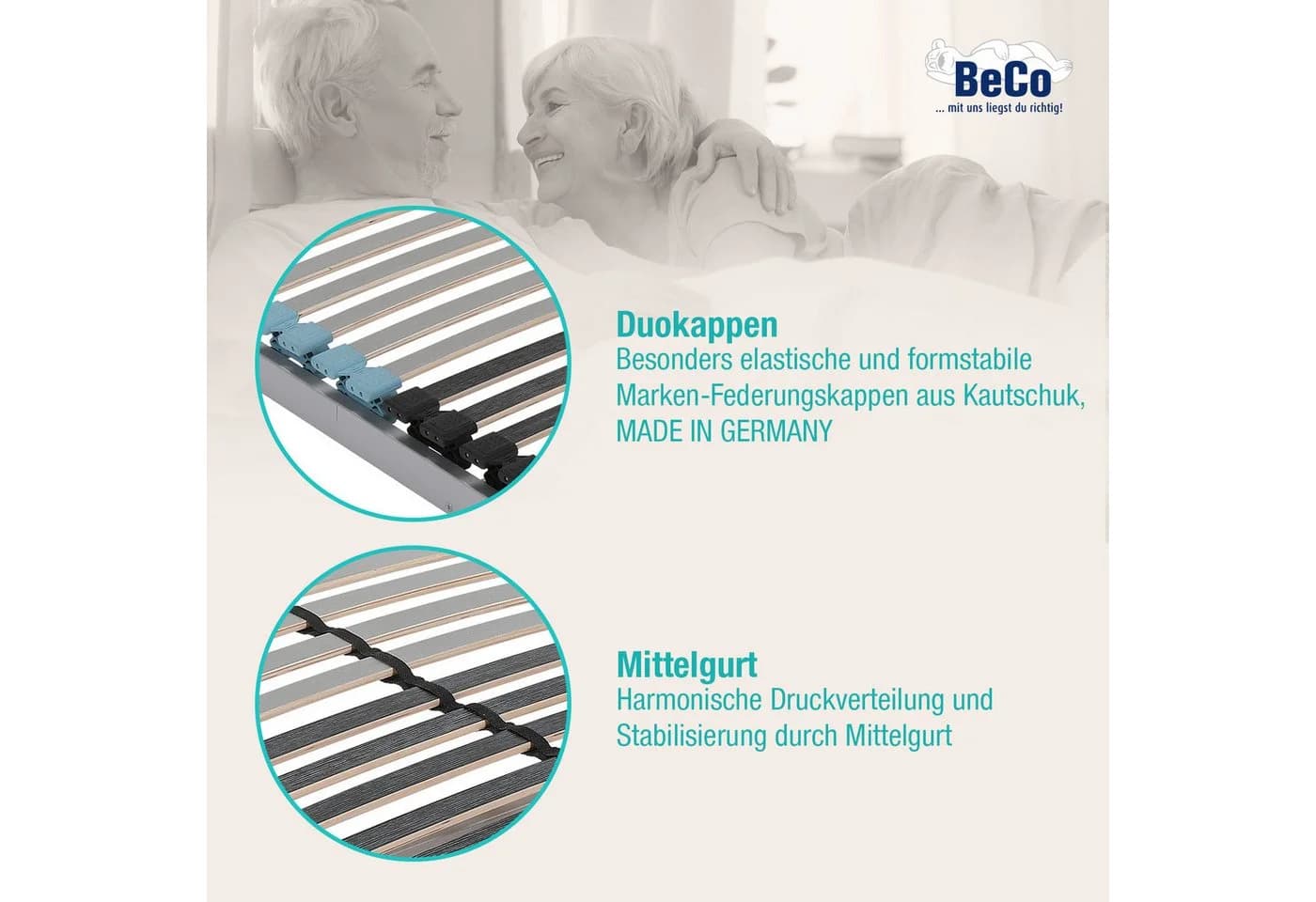 Beco Lattenrost Royal Duo NV 7-Zonen Massivholz Duo-Federung - Bild 4