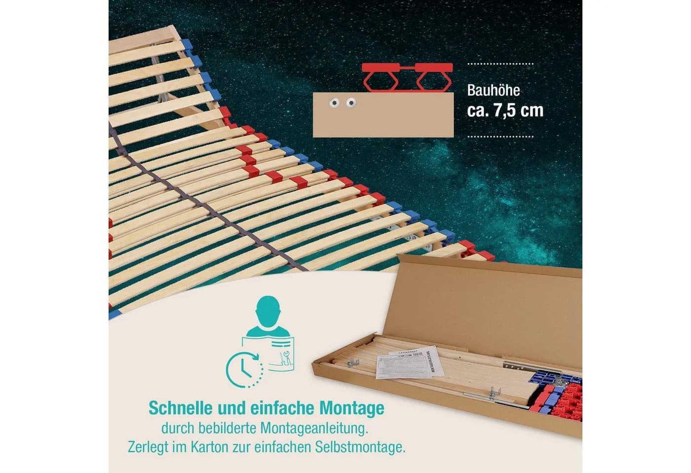 Beco Lattenrost Easy Fit K 7-Zonen mit verstellbarem Kopfteil - Bild 4