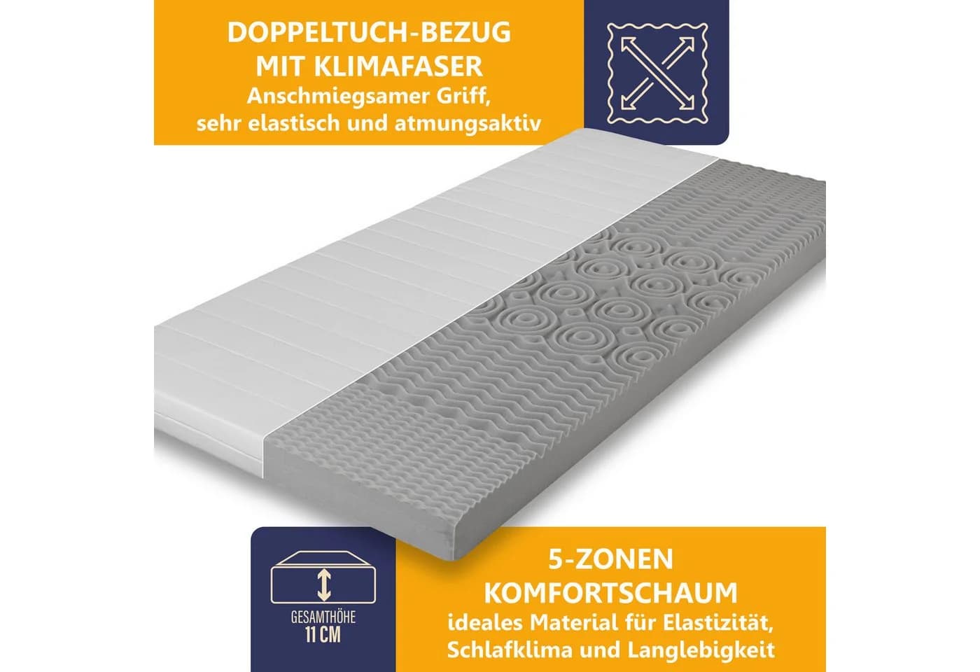 Beco Kaltschaummatratze White Star KS 5-Zonen atmungsaktiv wendbar - Bild 5