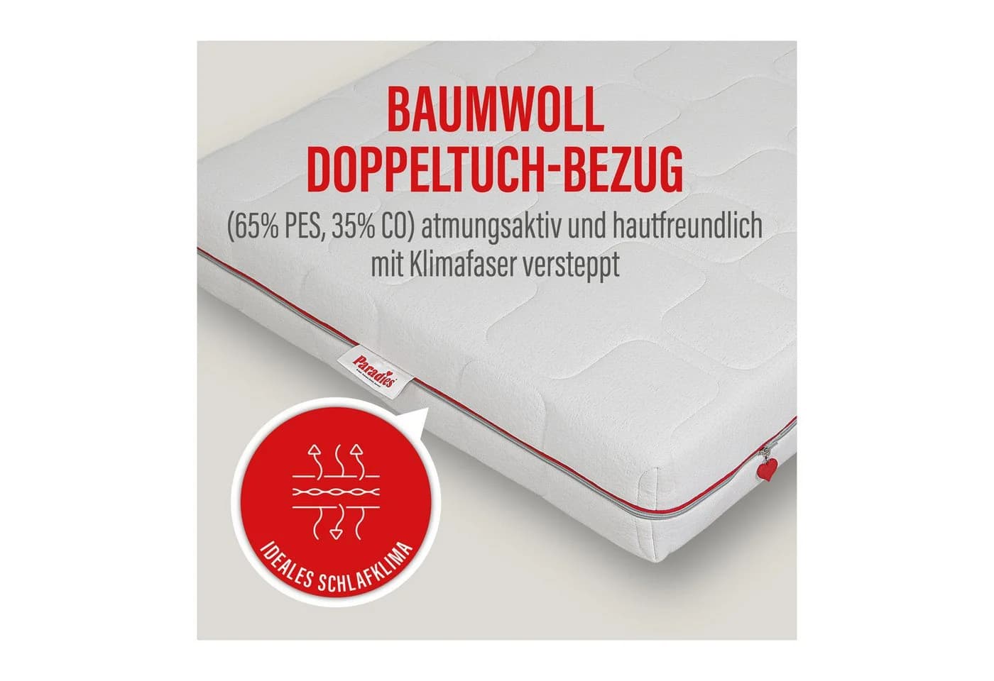 Paradies Varioduo 7-Zonen-Kaltschaummatratze Weiß Wendematratze - Bild 5