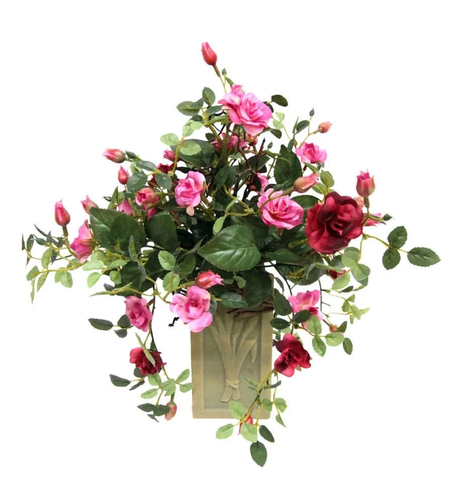 Kunstblume Wildrosen in Vase, I.GE.A., Rosa