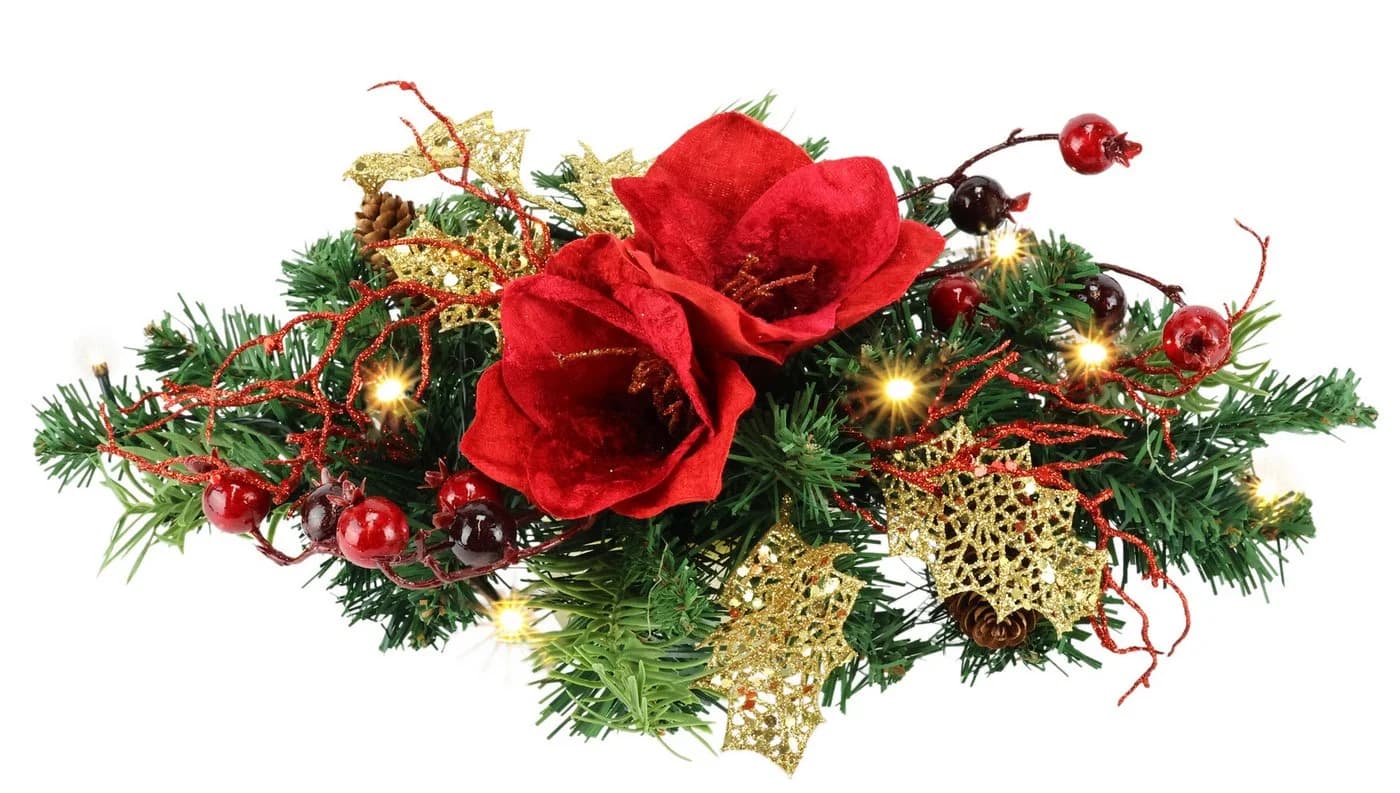 Kunstpflanze Tannenleger I.GE.A. 10 cm Amaryllis Zapfen Beeren Kunststoff Weihnachtsdeko - Bild 2
