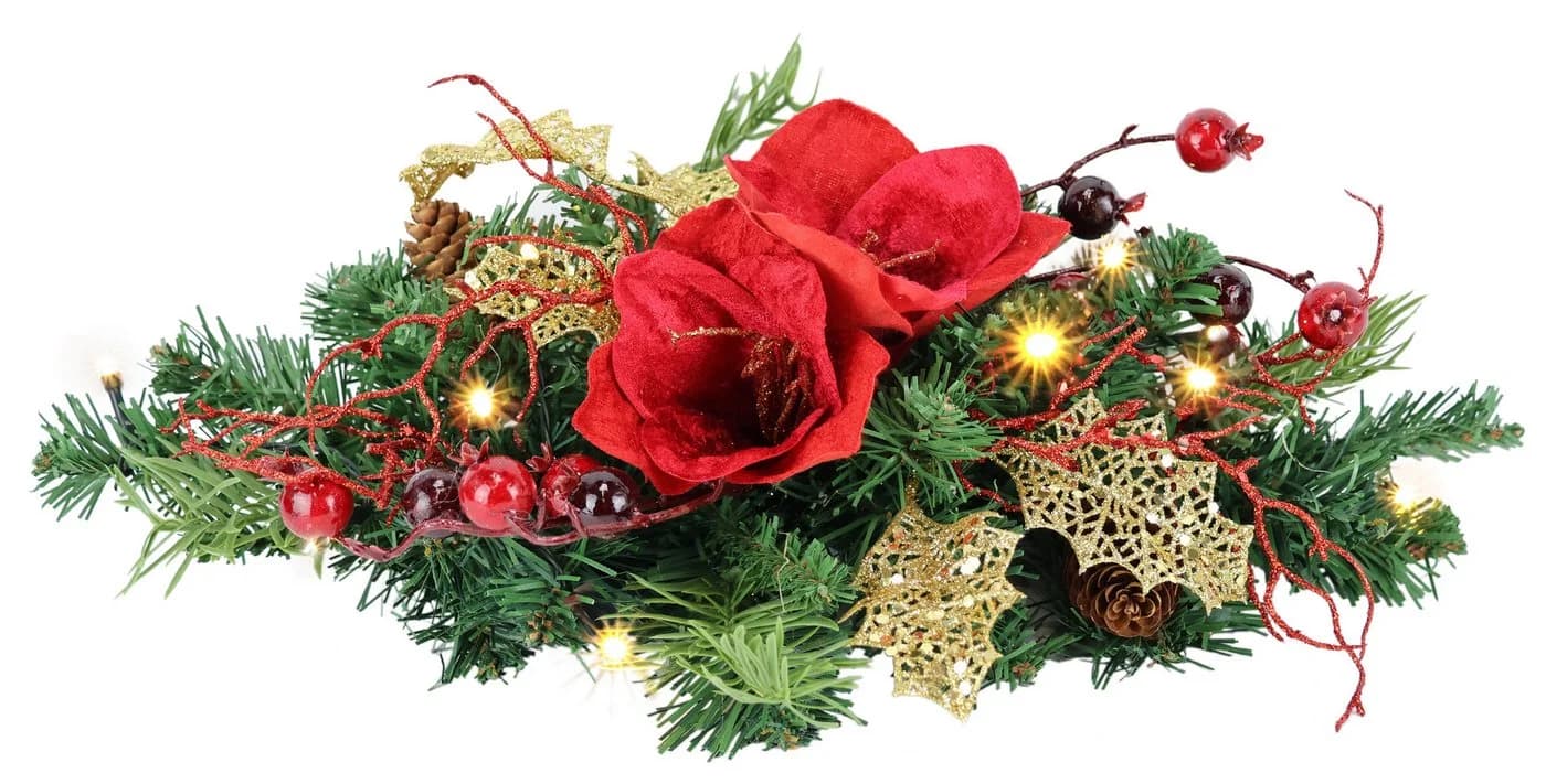 Kunstpflanze Tannenleger I.GE.A. 10 cm Amaryllis Zapfen Beeren Kunststoff Weihnachtsdeko - Bild 4