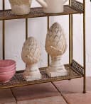 I.GE.A. Dekoobjekt Zapfen Set 2 St. Beige Keramik Bild 2