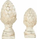 I.GE.A. Dekoobjekt Zapfen Set 2 St. Beige Keramik Bild 3