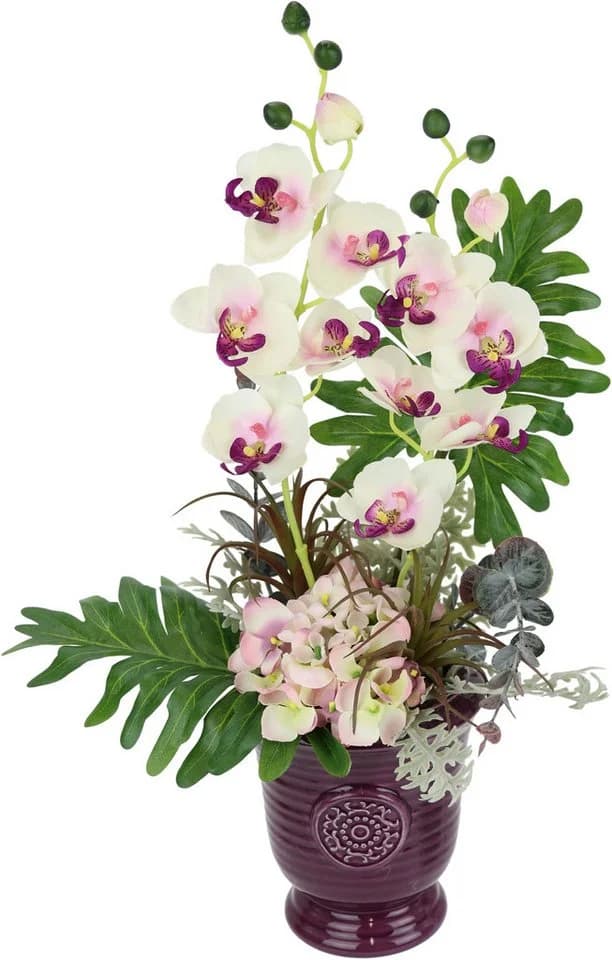 I.GE.A. Kunstpflanze Orchidee mit Keramiktopf 50 cm - Bild 2