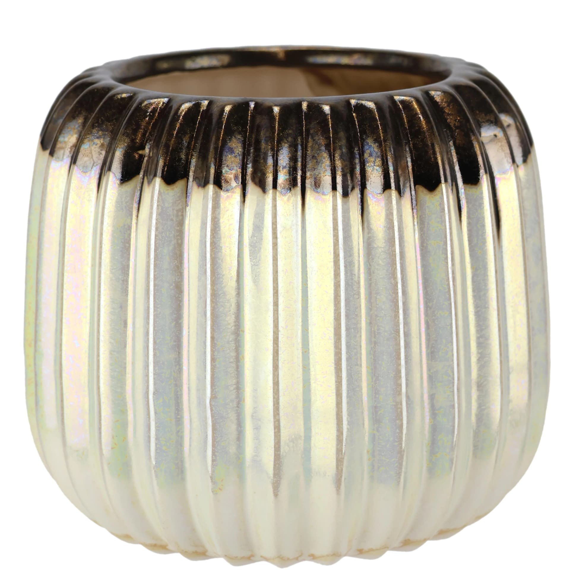 Dekovase I.GE.A. Keramik Beige Modern für Tischdeko