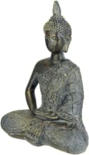 I.GE.A. Buddha Figur sitzend meditierend Statue braun-grau Polyresin Bild 1