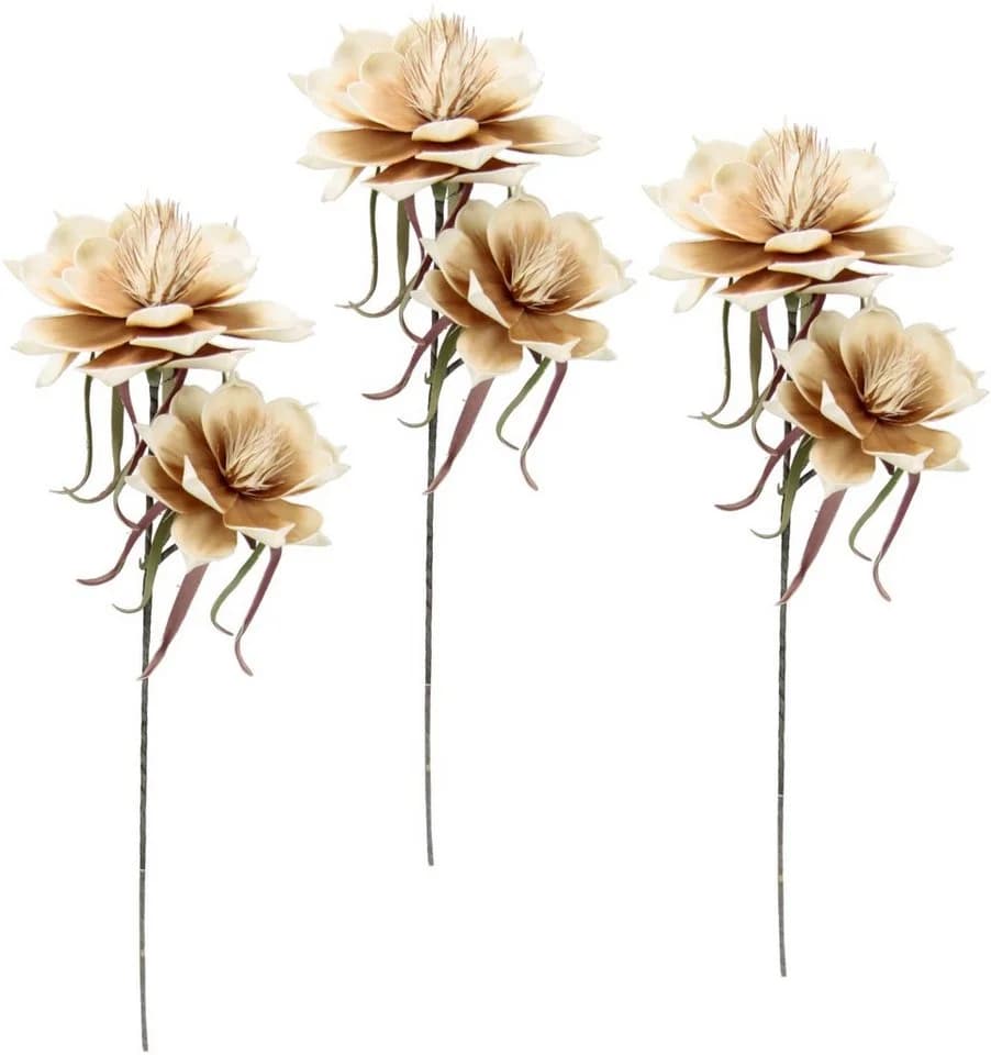 I.GE.A. Kunstblume Soft-Magnolie Beige 3er Set