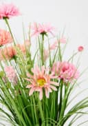 I.GE.A. Kunstgras Grasbund mit Dahlien Rosa 40 cm Bild 1