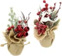I.GE.A. Weihnachtsgesteck 2er Set Rot Kunstpflanze Bild 2