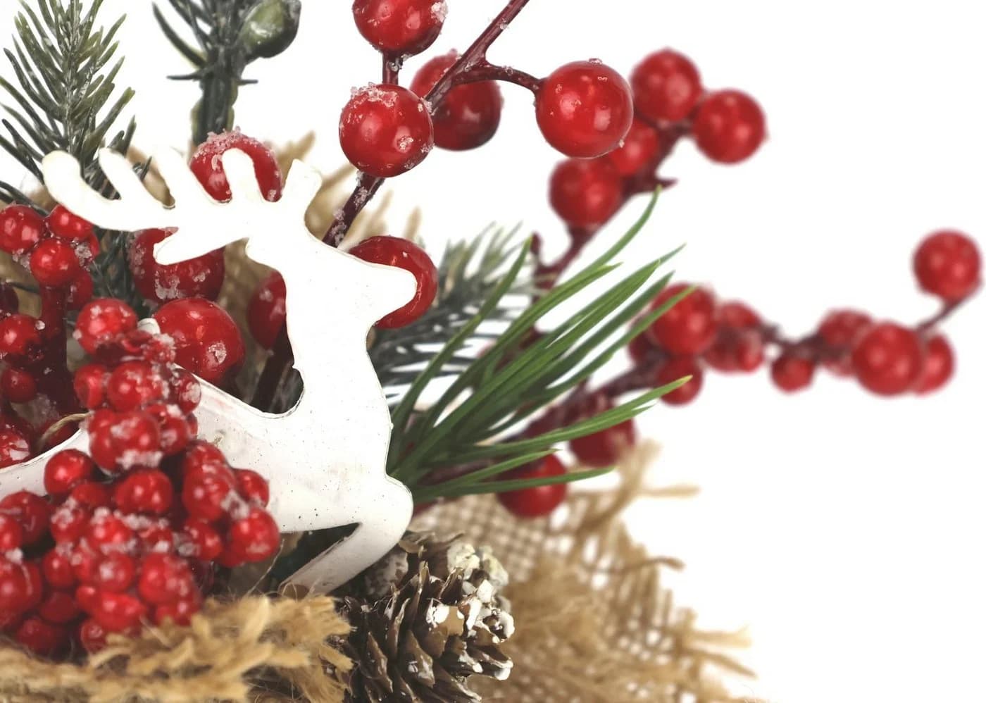 I.GE.A. Weihnachtsgesteck 2er Set Rot Kunstpflanze - Bild 3