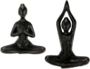 I.GE.A. Dekofigur Yoga-Frau Schwarz Keramik 2er Set Bild 2