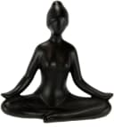 I.GE.A. Yoga-Frau Dekofigur 2er Set Schwarz Keramik Bild 1