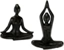 I.GE.A. Yoga-Frau Dekofigur 2er Set Schwarz Keramik Bild 2