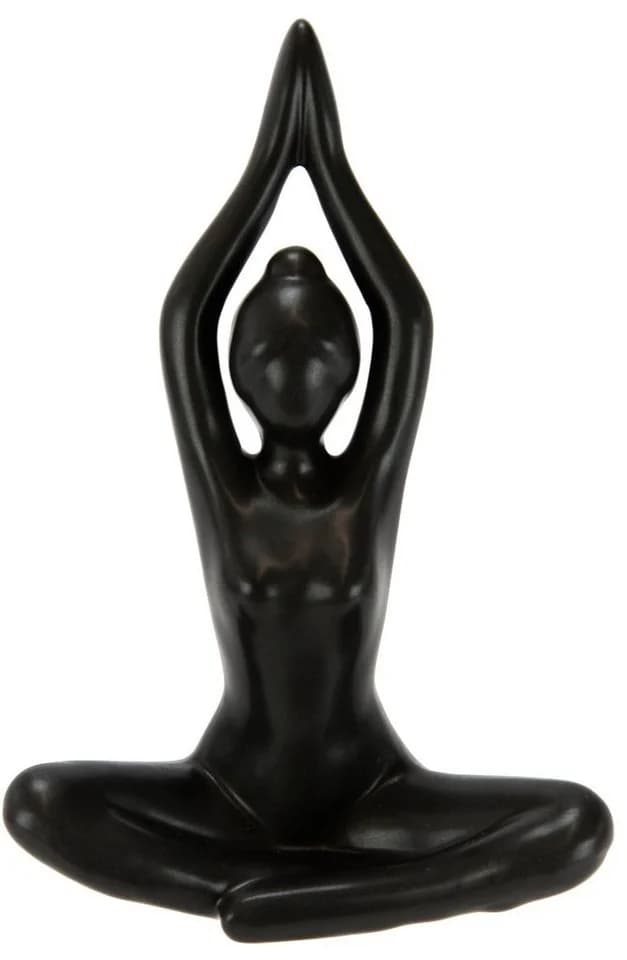 I.GE.A. Yoga-Frau Dekofigur 2er Set Schwarz Keramik - Bild 3