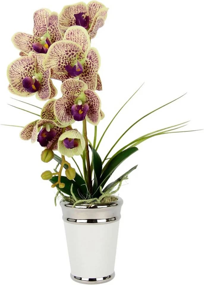 I.GE.A. Kunstblume Orchidee Rosa Keramiktopf 52 cm