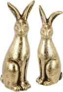 I.GE.A. Osterhasen-Paar Gold Terrakotta Dekofigur Bild 2