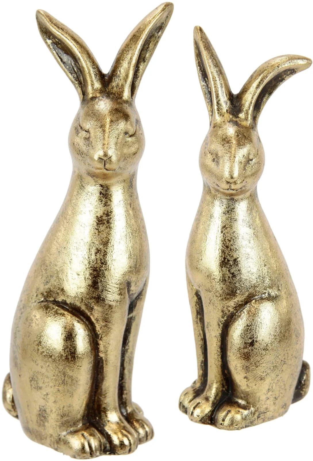 I.GE.A. Osterhasen-Paar Gold Terrakotta Dekofigur - Bild 4