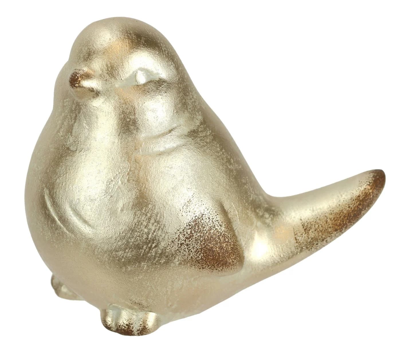 I.GE.A. Dekofigur Vogel aus Keramik Gold 2er Set - Bild 3