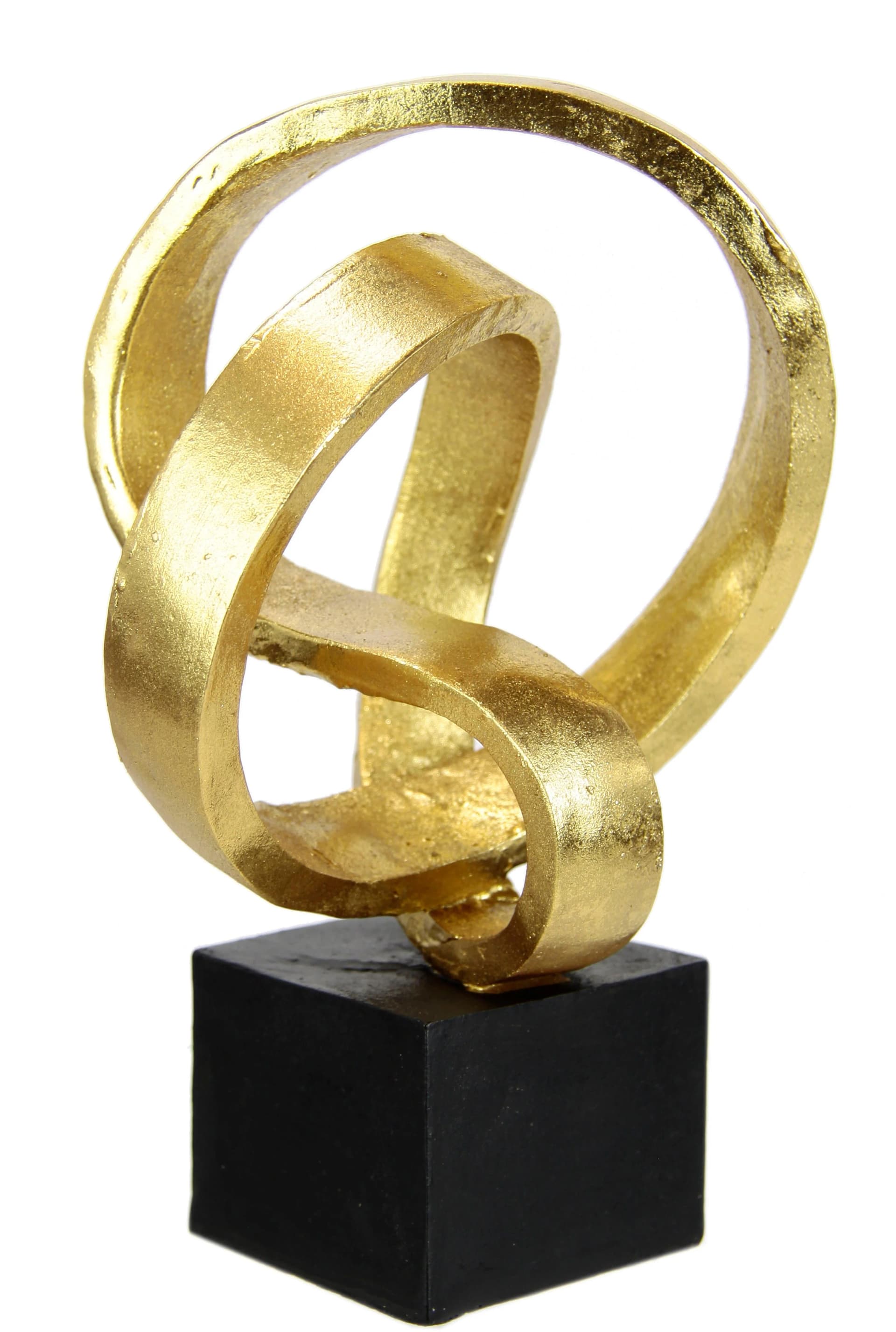 I.GE.A. Moderne Deko Skulptur Gold Silber Polyresin - Bild 2