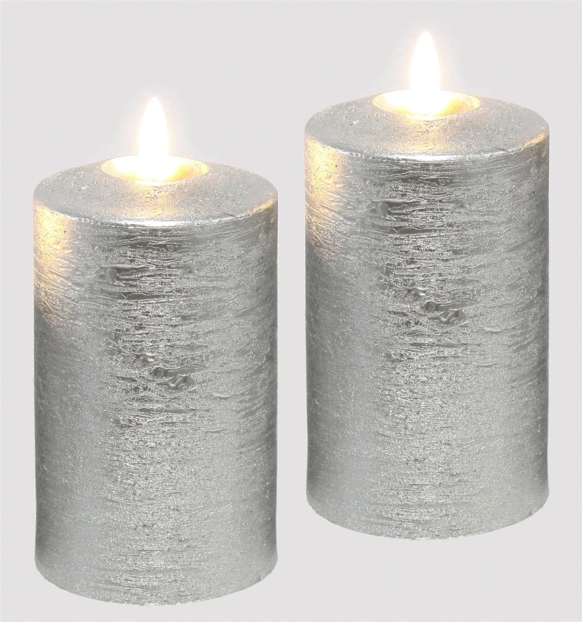 I.GE.A. LED-Kerzen Batteriebetriebene Echtwachs 12,5 cm Set 2-tlg. Warmweiß