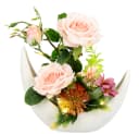 I.GE.A. Kunstblumenarrangement Rosen Rosa in Keramikvase Bild 4