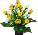 I.GE.A. Rosen-Arrangement im Keramiktopf Gelb Landhaus-Stil Bild 1