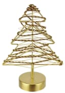 I.GE.A. LED-Tannenbaum Metall Gold warmweiß Timer Batteriebetrieb Weihnachtsdeko Bild 2