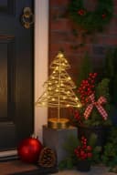 I.GE.A. LED-Tannenbaum Metall Gold warmweiß Timer Batteriebetrieb Weihnachtsdeko Bild 3