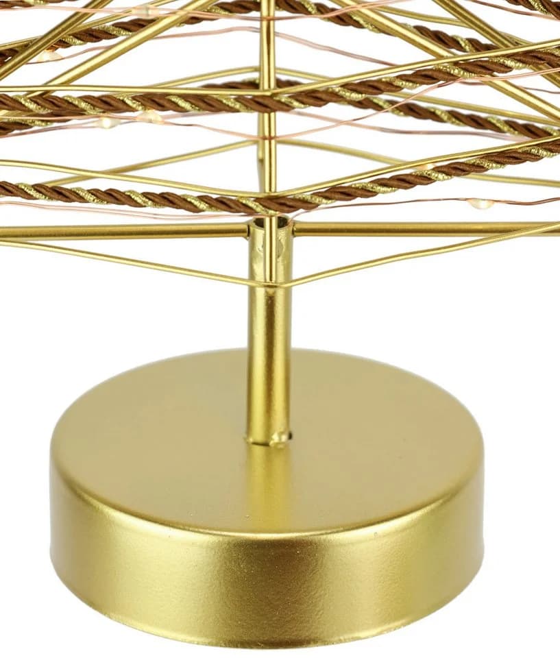 I.GE.A. LED-Tannenbaum Metall Gold warmweiß Timer Batteriebetrieb Weihnachtsdeko - Bild 5