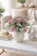 I.GE.A. Kunstblume Gesteck Dahlien Allium Rosa Keramikvase Bild 1