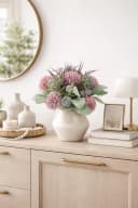 I.GE.A. Kunstblume Gesteck Dahlien Allium Rosa Keramikvase Bild 3