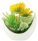 I.GE.A. Kunstblumen-Gesteck Sonnenblumen mit LED-Licht in Keramikschale Bild 1