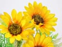 I.GE.A. Kunstblumen-Gesteck Sonnenblumen mit LED-Licht in Keramikschale Bild 3