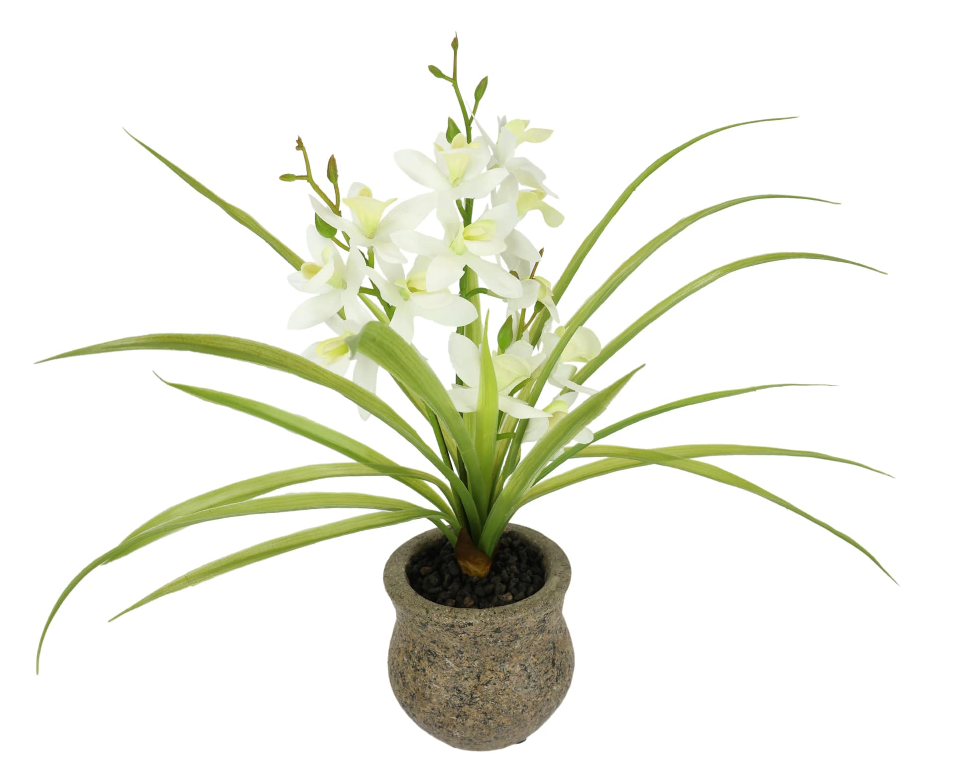 I.GE.A. Kunstorchidee Phalaenopsis mit Keramiktopf Weiß